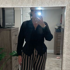 Waist Snatching Button Up Long Sleeve Size XL